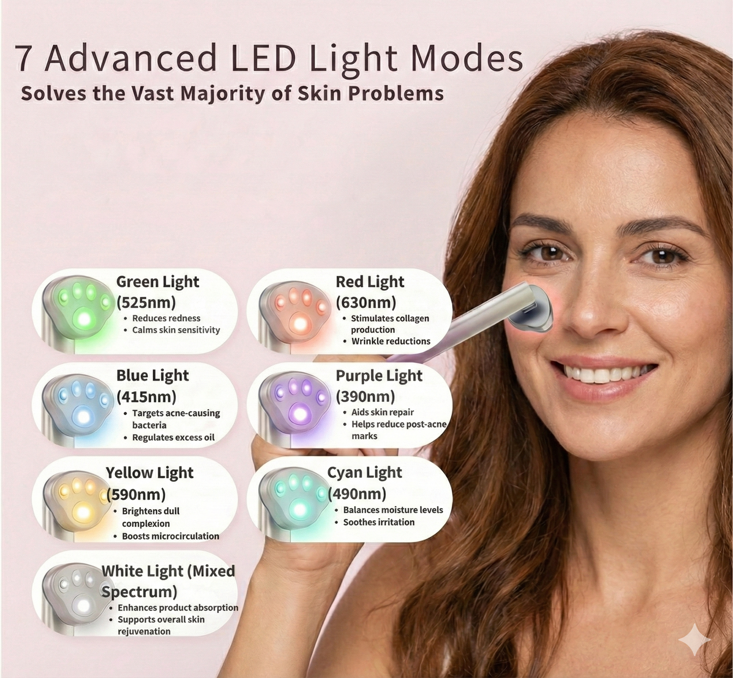 NOCTERA GentleGlow 7-in-1 EMS & Red Light Therapy Wand