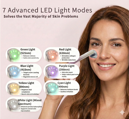 NOCTERA GentleGlow 7-in-1 EMS & Red Light Therapy Wand